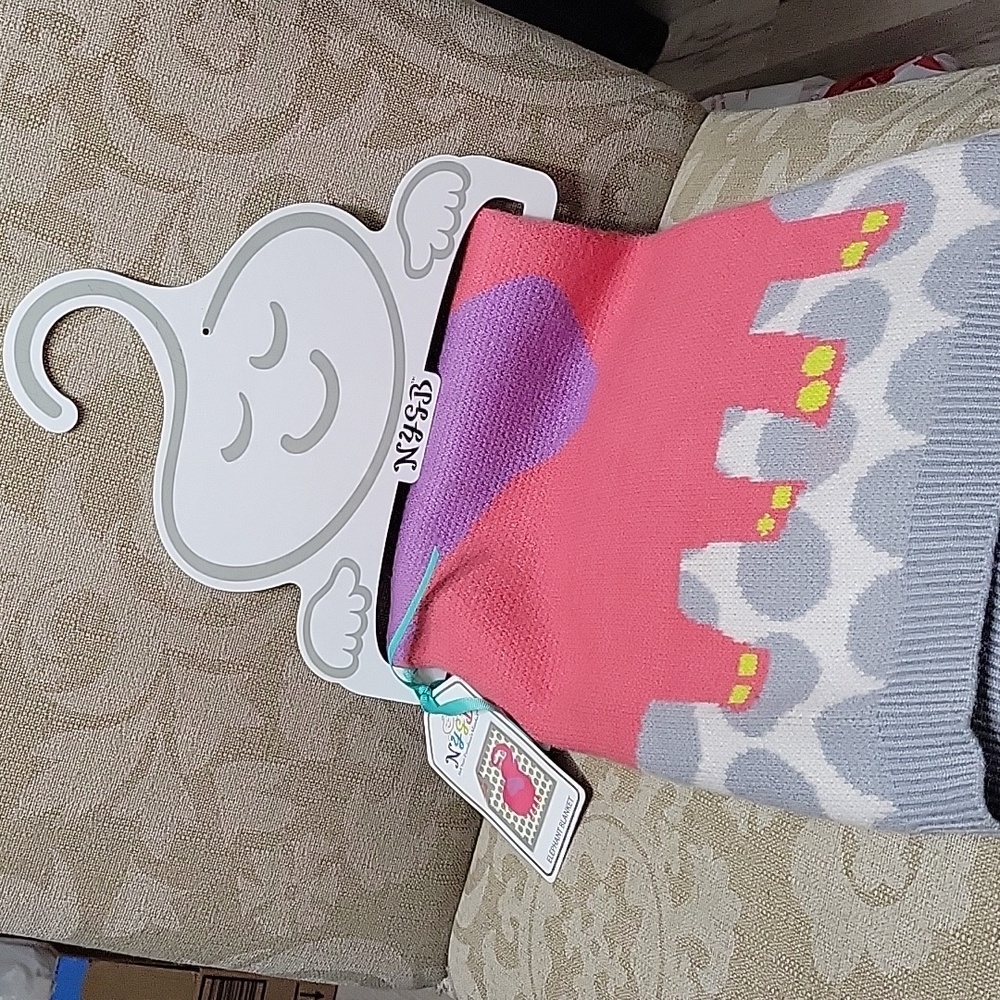Nygb Not Your Grandma's Blanket Baby Knit Elephant NWT